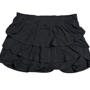 Black Tiered Skort Plus Size 3X 20” Waist 18” Long Elastic Waistband